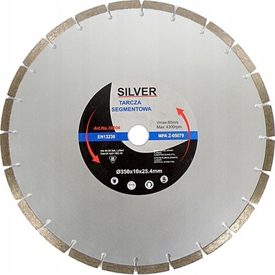 Silver REZNÝ SEGMENTOVÝ KOTÚČ S DIAMANTOVÝM POSYPOM 350mm