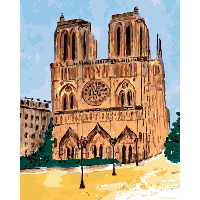 zuty Malování Podle Čísel Notre Dame V Paříži Za Jasného Dne 80 x 100 Cm Plátno Rám