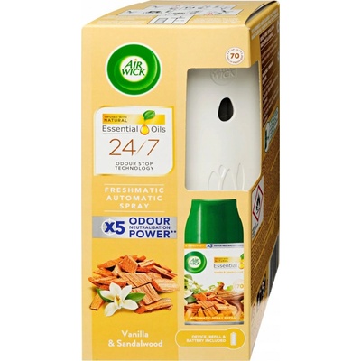Air Wick el. strojček + náplň Freshmatic Vanilla&Sandalwood 250 ml