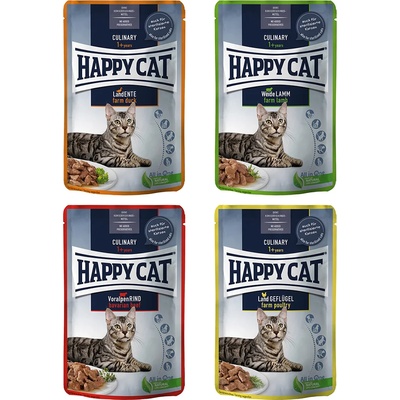Happy Cat 24x85g Mix II Happy Cat Pouch Meat in Sauce мокра храна за котки
