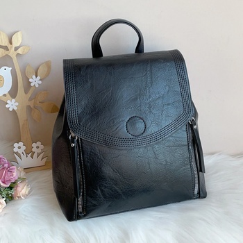 Image 1 of Кожена Черна Раница Модел-7416