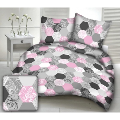 TiaHome Obliečky krep Katrin ružové 70x90 140x200