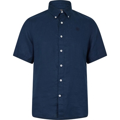 Timberland Риза с къс ръкав Timberland Men's Linen Short Sleeve Oxford Shirt - Dark Sapphire