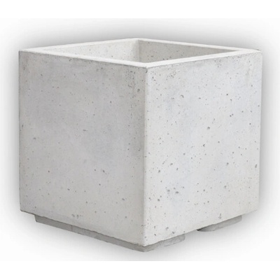 HTI Betonový květináč Monolit 40x40x40 cm Bílý architektonický beton