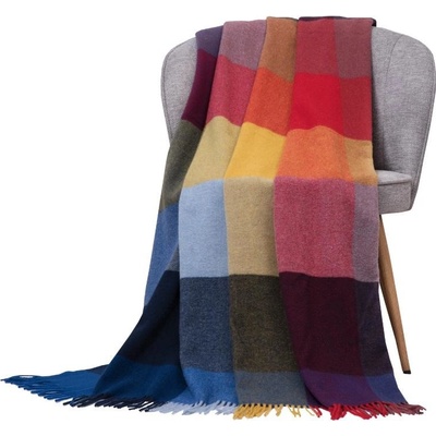 SCANquilt vlněný pléd HAROLD kostka pestrá střední 130x200