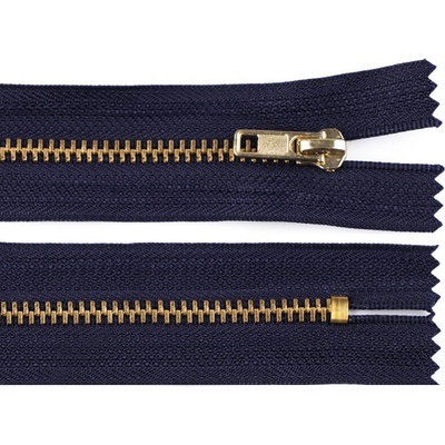 Kovový zip šíře 4 mm délka 18 cm kalhotový 330 modrá tmavá
