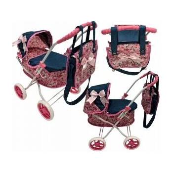 Mario Badescu *DOLLS PUSHCHAIR, pink-navy, 52x32x10 cm, cardboard*