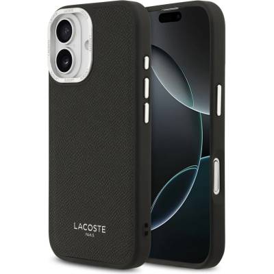 Lacoste PU кожен калъф Champs Elysees MagSafe за iPhone 17 Black (LCHMP17SPCESK)