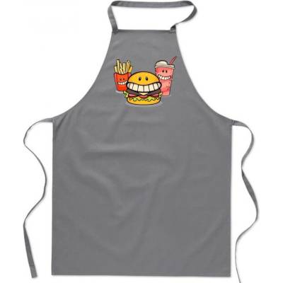 Povidlo.cz Zástěra Fast Food Šedá