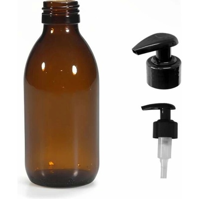 Luna Skleněná lékovka s černou pumpičkou 150 ml