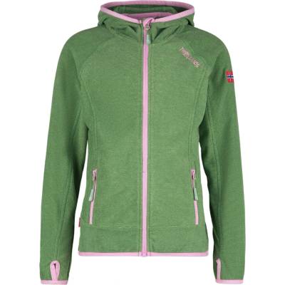 TROLLKIDS Детско поларено яке Trollkids Girls Sandefjord Jacket Fleece jacket - Pistachio Green / Wild Rose - размер 104 (EU) (703-2389-0913)