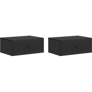 vidaXL Нощен шкаф 2 бр. Черно 49 x 34, 5 x 20 см Инженерна дървесина (897938)