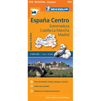 Michelin vydavatelství mapa Extramadura, Castilla-La Mancha (střední Španělsko) 1:400 t.