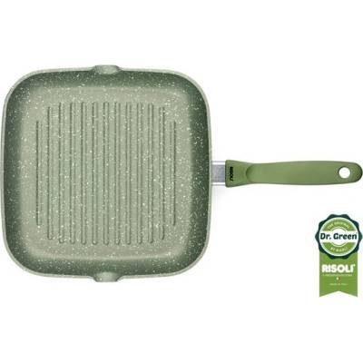 Risoli Grilovací pánev 26×26 cm Dr. Green – minerální nepřilnavý povrch z vodního kamene
