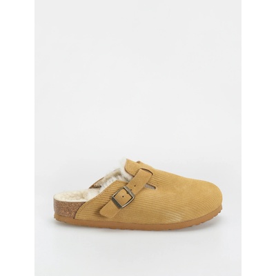 Birkenstock Boston VL Fell Suede Fur Narrow corduroy cork brown