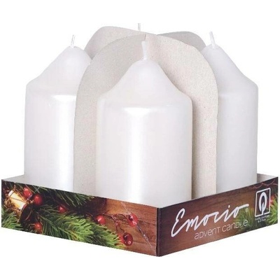 Emocio adventní válec 4ks 50x90 Perla bílá