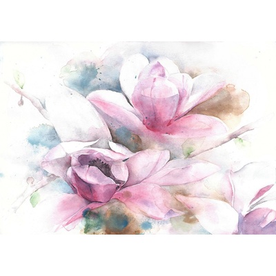 Postershop Fototapeta vliesová Magnolie malovaná , rozměry 184x254 cm