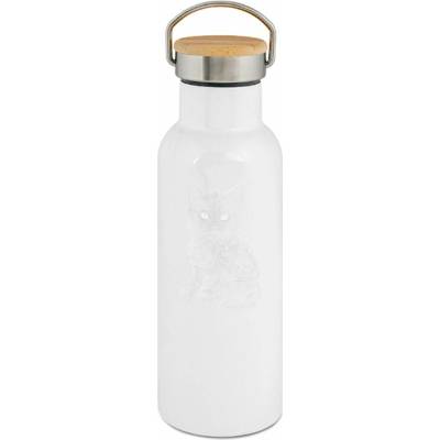 123TRIKO termoska Půlnoční kočka, bílý potisk 500 ml