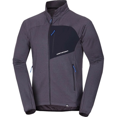 NORTHFINDER-EUSTACIO-270black fleece mikina se zipem Černá