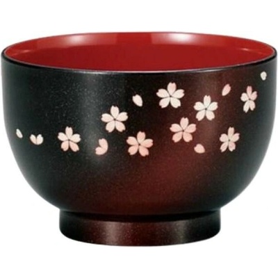 Hakyoa Japonská černá miska Sakura Miso 360 ml