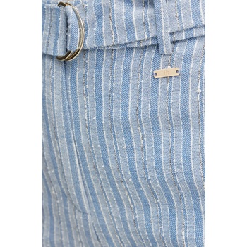 Fracomina Къс панталон с лен Fracomina в синьо с десен с висока талия FS25SV6004W402Q6 (FS25SV6004W402Q6)