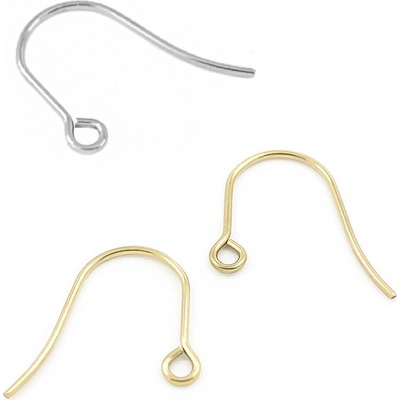 Náušnicové háčky 18x0,8mm z chirurgické oceli - 1ks+B - Nerez SL / 100Ks