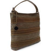 Tmavo hnedá veľká dámska zipsová kabelka Taranee