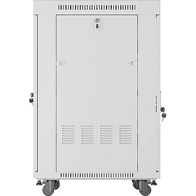 Lanberg rack cabinet 19" free-standing 22U/600x800 (flat pack) with glass door lcd grey v2 (FF01-6822-12SL)