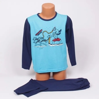 Image 1 of Детска пижама в светло и тъмносиньо с апликация