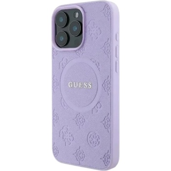 GUESS Калъф Guess Apple iPhone 16 Pro Max твърд калъф Saffiano Peony Classic Logo MagSafe лилав (GUHMP16XPSAPSMEU)