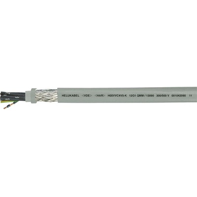 Helu H05VVC4V5-K (NYSLYCYÖ-JZ) 13061-500 riadiaci kábel 4 G 0.50 mm² 500 m sivá