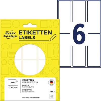 Avery Zweckform 3362 Etikety na ruční popis 77 x 31 mm 224 ks bílé