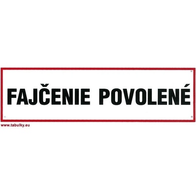 Tabulka Fajčenie povolené