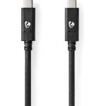 Nedis CCGW64750BK10 USB C - USB C (USB-C) кабел, USB 3.2 Gen 2, 100W, 4K60Hz, 10 Gbps, дължина 1 м (CCGW64750BK10)