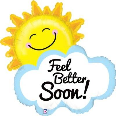 GRABO Slunce s mrakem "Feel Better Soon!" 26" 66cm fóliový balónek
