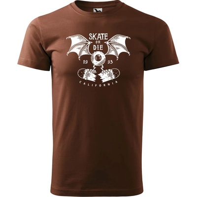 Sablio tričko s potlačou Skate or Die hnědé