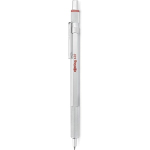 rOtring 600 Ballpoint Pen | Medium Tip | Black Ink | Silver Barrel | Refillable - 2032578 (2032578)