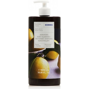 KORRES Ароматен душ-гел Босилек и Лимон, Korres Basil Lemon Renewing Body Cleanser 1000 ml