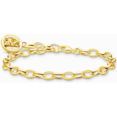 Thomas Sabo X0291-413-39-L19 Silver charm bracelet w. Goldbears logo ring