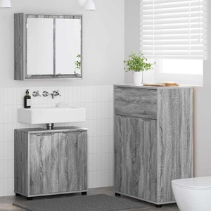 vidaXL Комплект мебели за баня 3 бр. Сив Сонома 72, 5 x 36, 5 x 100 см (3403856)