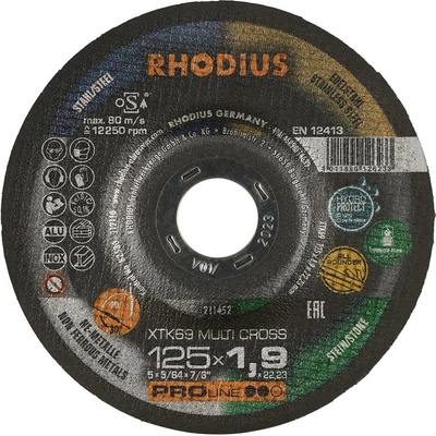 RHODIUS Extra tenký řezný kotouč XTK69 MULTI CROSS 125 x 1,9 x 22,23 TOPline 211452