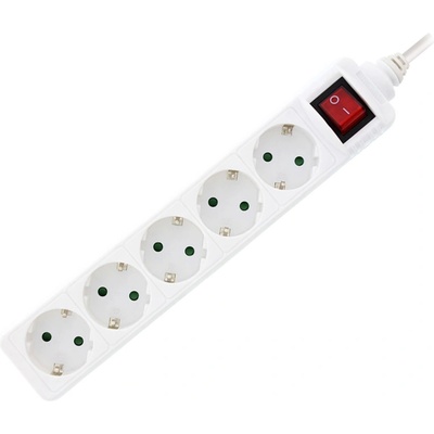 Xmart Разклонител с ключ Xmart GNB-05K, 5 гнезда, 5.0 м, Бял (7264)