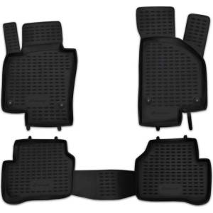 LEMENT Element 3D rubber floor mats suitable for VW Passat B6 / VW Passat B7 | 2005-2015 | 100% custom-fit all-weather floor mats made of TPE, high edge, waterproof, non-slip, odorless