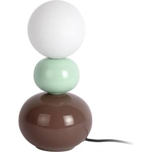 Leitmotiv Керамична настолна лампа в цвят мента/кафява (височина 26 cm) Firenze Pellet - Leitmotiv (LM2275BR)