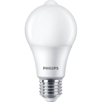 Philips LED žiarovka E27 A60 8W = 60W 806lm 2700K Warm 280° Senzor pohybu a súmraku