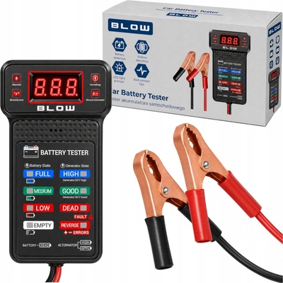 Blow TESTER AKUMULÁTOROV 12V MERAČ BATÉRIÍ DIGITÁLNY LCD DO AUTA