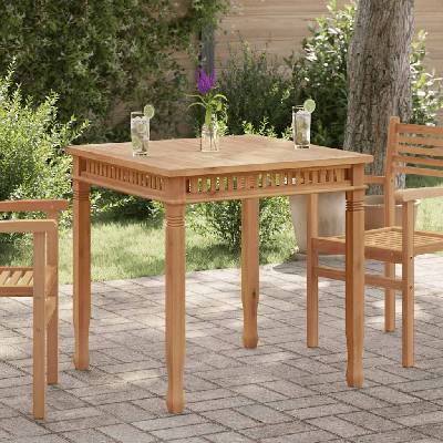 vidaXL Градинска трапезна маса, 80x80x80 cм, тиково дърво масив (49384)