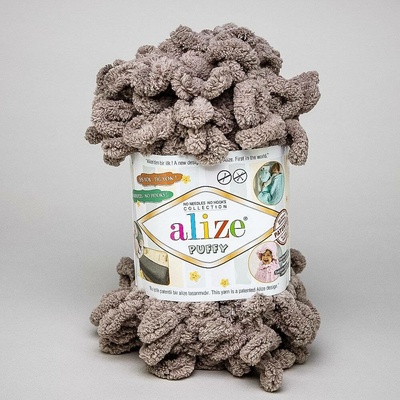 Alize Příze Puffy - žinylka - pro pletení rukama Puffy: 530 Béžová