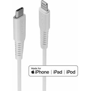 Lindy Кабел Lindy, от USB-C(м) към Lightning(м), 0.5m, 60W, бял (31315)