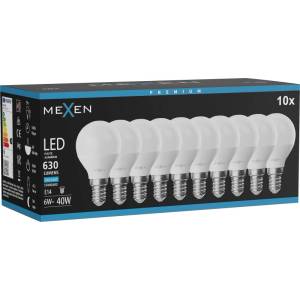 Mexen Nova 10x LED крушка E14, G45, 6W, Студена - 6500K, 630 lm - L101-E14-0665-01x10 (L101-E14-0665-01x10)